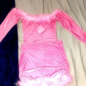Pink Fuzzy Valley Girl 90's Co-ord Outfit